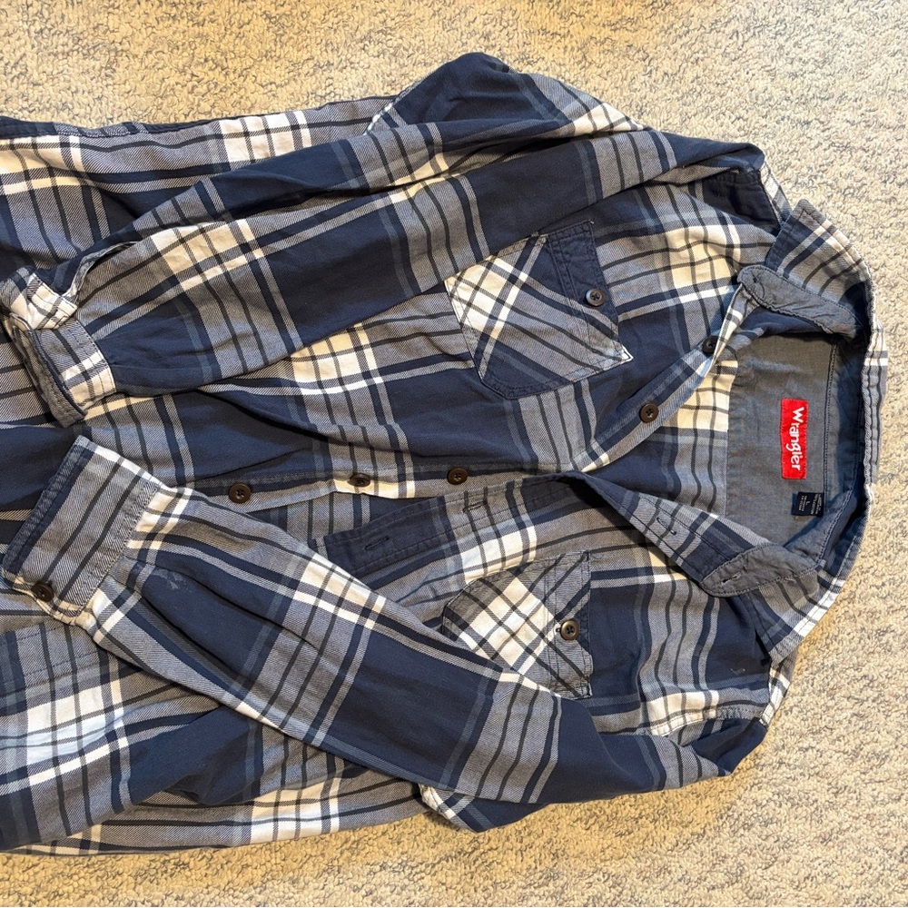 Wrangler Blue Checkered Flannel Shirt